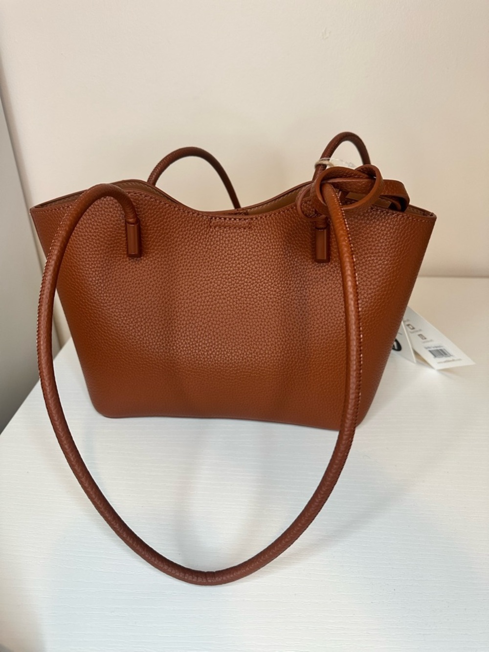 Antik Kraft Brown Faux Leather Tote Bag w/ Makeup Pouch NWT Minimal Chic - Picture 4 of 7